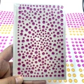 Pink self-adhesive acrylic rhinestone stickers for glittery eye makeup and nail art - 11x16cm / Rose Pink