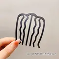 Matte black U-shaped hair comb for bun hairstyles, measuring 7.8cm by 6.5cm - 7.8x6.5cm / ABS Plastic / Small Wave Hair Fork B