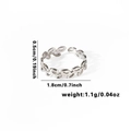 Silver olive leaf pattern stainless steel open ring with 0.5cm width measurements - TYR0447 / Silver Olive Fresh