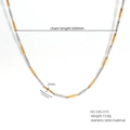 Collana in acciaio inossidabile da 600 mm con maglie rettangolari bicolore oro e argento - Lungo Ultra-Sottile Mix (545-10)
