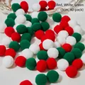 3cm Red Green and White Christmas Pom Poms DIY Craft Set 40 Pieces per Pack - Red White Green (3cm, 40pcs/pack)