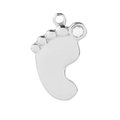 Pendente piedini neonato in acciaio inossidabile con cristallo su sfondo bianco - Colore Acciaio (KLJ2622-Z)