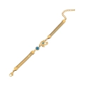 Bracciale in acciaio inossidabile dorato con ciondoli Occhio di Horus e Malocchio e catena snake - Bracciale Occhio di Horus e Malocchio (2#手链)