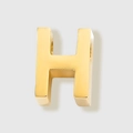 Polished golden stainless steel letter H pendant charm for DIY jewelry and necklaces - Letter H