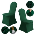 Dark green stretch chair cover with reinforced leg pockets for wedding banquets - M / Standard Type / Dark Green