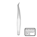 Mirror polished stainless steel eyelash tweezers with precision curved tip, 12.5cm size - Mirror Finish Gold Feather Tweezers / 1.5mm Thick / 12.5cm