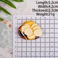 Miniature resin sliced baguette and bread platter fridge magnet, size 5.2x4.2x2.2cm - With Magnet / Style C