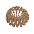 Detail of a brown flocked expandable bird nest hair clip for bun and ponytail styling - Matte Brown