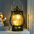Vintage bronze LED lantern with warm string lights and decorative metal hanging ring - Dreamy Bronze Gold (String Lights)