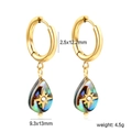 Golden drop earrings with abalone shell teardrop pendants and star crystal inlay - Waterdrop Star Pendant