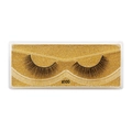 Detail of 3D faux mink eyelashes style #100 on a golden glitter background tray - #100