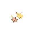 Gold-plated stainless steel turtle pendant with red, purple and white enamel details - 11*17mm Gold Turtle - Blue & White