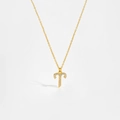 S925 sterling silver Aries constellation necklace with white zircon in gold finish - Aries