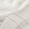 Natural white shell pearl strand necklace on textured plate for DIY jewelry making - Round Beads / 2-2.5mm (1 Strand/Approx. 40cm/175pcs) / Artificial Pearl White