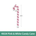 Pink and white striped Christmas candy cane prop for dance and decor, 40cm height - 40CM Pink White Thick Candy Cane (Single)
