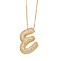 Collier exquis doré avec pendentif lettre E et sertissage de cristaux scintillants - Lettre E