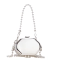 Mini bolso octogonal de metal plateado con cadena de cuentas para hombro y bandolera - Plateado