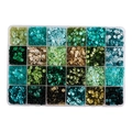 Scatola 24 scomparti di paillettes a scaglie multicolore per abiti da sposa e danza fai-da-te - 5mm (5g Per Scomparto) / Scatola 40