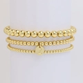 Set di tre braccialetti con perline dorate e ciondolo circolare con lettera Z - Lettera Z