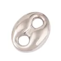 Polished silver pig nose link connector for DIY bracelet and necklace jewelry making - Pig Nose Link / Silver