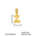 Golden stainless steel letter Z pendant with dimensions 0.85cm for DIY jewelry making - Letter Z