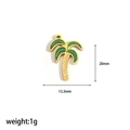 Detailed view of green enamel coconut tree pendant with 20mm height and 1g weight - Coconut Tree Shape (TP028)