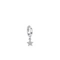 Elegant 925 sterling silver hoop earrings with shimmering cubic zirconia star pendants - 925 Silver / Star Pendant Silver (RHE784S)