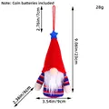 Independence Day gnome ornament with red white blue stripes and star hat detail - Independence Day Glowing Pendant Red Hat (C3-25)
