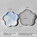 Flower shaped silicone resin mold and blue marble finish coaster with dimensions - Flower Shape J-265