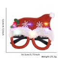LED light-up Christmas Santa hat glasses with red glitter and white snowflake decor - Santa Hat Design (With Light)