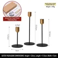 Three-piece black and gold candle holder set in varying heights for modern table decor - Black Gold Style Large, Medium and Small Combination (A808) / Black Gold