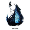 Waterproof temporary tattoo sticker with artistic double exposure wolf and starry night sky - Th-208 / 210*148mm