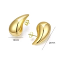 Polished 18k gold hollow teardrop earrings 14mm x 26mm size measurements - 26*14mm / Gold