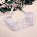 White floral lace headband for baby girls with high-elastic nylon band for comfort - Style MB3426