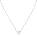 Poliertes S925 Sterlingsilber Herzanhänger Halskette an einer feinen Silberkette - 925 Sterlingsilber