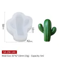 Moule en silicone en forme de cactus de 5 ml et 50x42x13 mm pour bougies artisanales - Moule de Cactus(ZW-140) / Blanc
