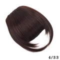 Dark brown reddish synthetic hair fringe piece with sideburns in color 4/33 finish - 4/33 Chestnut Brown