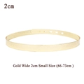 2cm gold mirror metal belt size S 66-73cm for women dresses and coats fashion - 2cm Width/Size S (66-73cm) / Gold