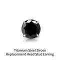 Vervangende kop voor labret van titaniumstaal met zwart zirkonia in vierklauwzetting - Titaniumstaal Zwart Zirkonium [één] / M09*3mm [alleen Boor]