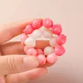 Pink gradient cat paw beaded bracelet for women with cute resin beads and aesthetic charm - S067-cat Paw [gradient Pink] Bracelet #sz544