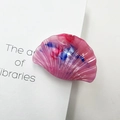 Pink marble textured resin shell-shaped hair claw clip for elegant women styling - Jade Pink
