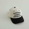 Close-up of contrast canvas baseball cap featuring vintage YOUTHEOL letter embroidery - 52-54cm / Black