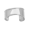 Minimalist wide silver open cuff bracelet with a high-polished mirror finish - Silver Polished Cuff B21