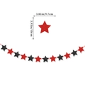 Red and black glitter star garland with detailed dimensions for party decoration - Star Garland / Black Red