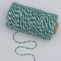 Green and white twisted cotton baker's twine on paper spool for gift wrapping - Green and White / 2mm*100 Yards