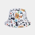 White reversible bucket hat with Halloween pumpkin and devil prints for men and women - White Pumpkin Reaper Print (1# Color)