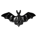 Gothic black bat open ring for men and women with detailed wings in dark aesthetic style - Adjustable Bat Ring / Bright Black