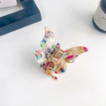 Elegant butterfly hair claw clip made of iridescent acetate with a colorful pattern - 5.5cm / Multi-color