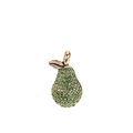 Pear-shaped watermelon pendant in 18K gold finish with sparkling green crystals - Gold / Pear Pendant 25.4*14mm