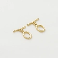 Handmade 14k gold-plated OT toggle clasps for DIY jewelry making in polished finish - 14K Irregular Oval OT Clasp - 2Pcs/Pack